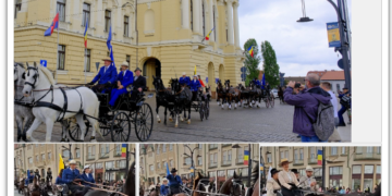 Uvertura concursului de trei stele de la Oșorhei: parada atelajelor. Primarul și viceprimarul de Oșorhei au condus alaiul