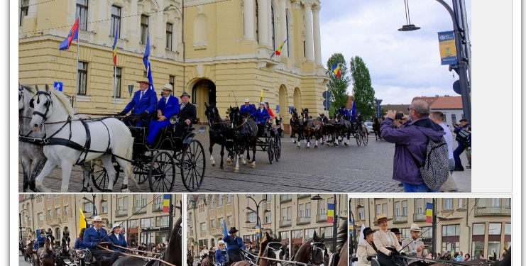 Uvertura concursului de trei stele de la Oșorhei: parada atelajelor. Primarul și viceprimarul de Oșorhei au condus alaiul