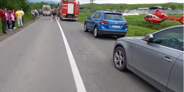 VIDEO.Accident la intrarea în Câmpani