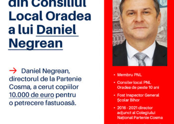 Cer retragerea lui Daniel Negrean din Consiliul local Oradea și de la conducerea Colegiului Economic Partenie Cosma
