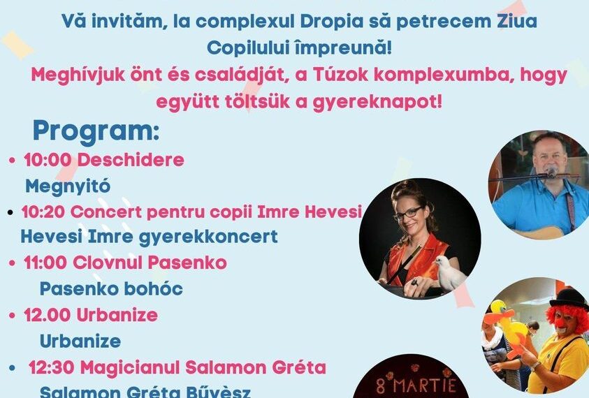 Autoritățile din Salonta pregătesc o surpriză copiilor de 1 Iunie. Petrecerea va fi la Centrul Dropia