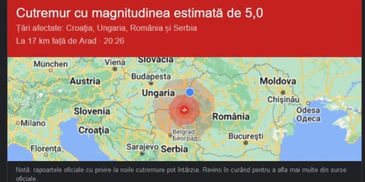 Cutremur de 5,3 pe scara Richter. S-a simțit și în Oradea