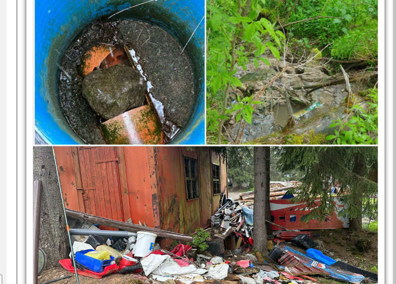 Dejecții în pârâurile din satul de vacanță Vârtop. Garda de Mediu în control