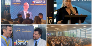 GALERIE/VIDEO. Programul AUR de reconstrucție a României, prezentat la Oradea: Introducerea Curților cu Juri, Programul Domnul Trandafir în Educație, Ana Aslan în Sănătate