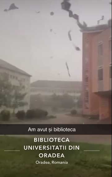 A zburat acoperișul și de pe Biblioteca Universității Oradea