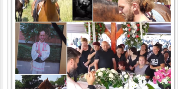 VIDEO. GALERIE. Sute de oameni l-au plâns ieri pe Paul, tânărul care a ars de viu pe un câmp din Săcădat. Spunea că vrea să fie condus pe ultimul drum de cai. Basil, calul lui Paul, a plâns
