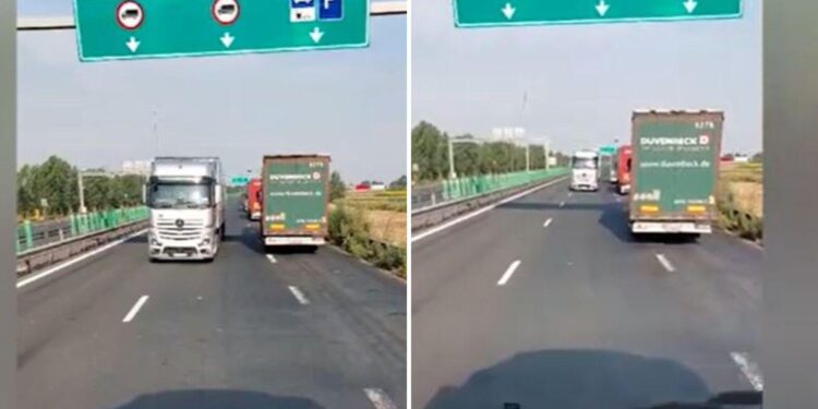 TIR pe contrasens pe autostrada A1 Timişoara – Nădlac