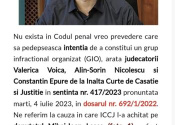 Cum explică judecătorii ICCCJ achitarea deputatului orădean Mihai Lasca