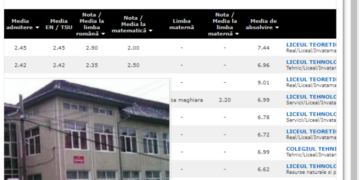 La liceu, la Bratca, la mate-info, un copil admis cu media 2,40 și 1,50 la matematică. Absolvise școala cu media 9