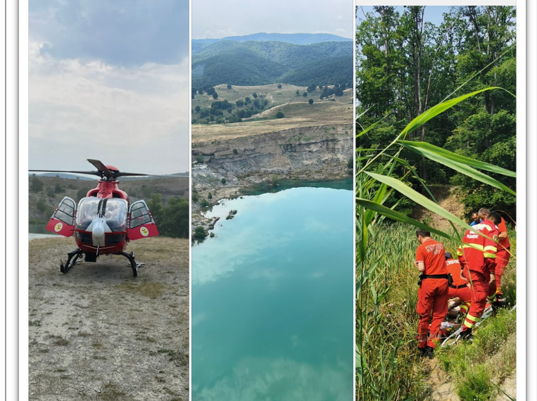 Bărbat înecat în zona lacului Laguna Albastră, salvat de ISU Bihor, internat stabilizat la Spitalul din Oradea