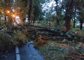 GALERIE. VIDEO. În doar 5 minute…Parcurile 1 Decembrie, Bălcescu și Brătianu, practic, nu mai există