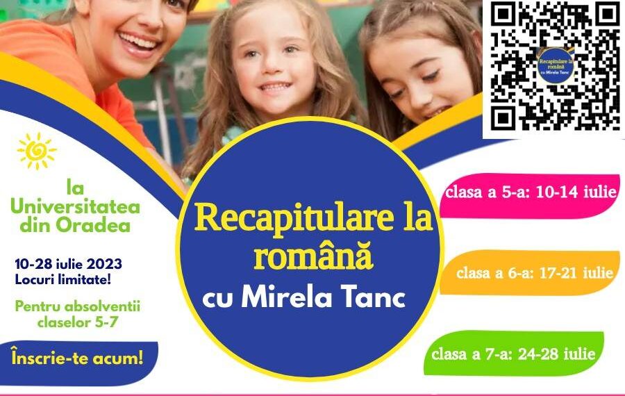 Tabără de recapitulare la română cu profa de Oscar a Bihorului. Va aplica metode activ-participative originale, care i-au adus includerea în top 50 cei mai buni profesori din lume