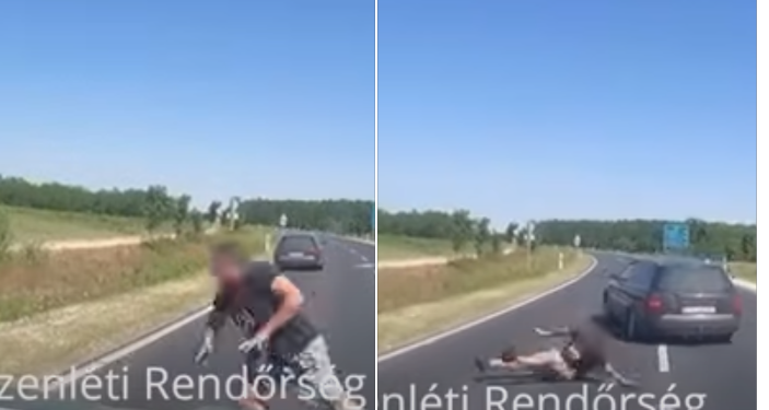 VIDEO. Întâmplare aproape ireală. Un român a sărit din mașina pe care o conducea în Ungaria. Urmărit pentru trafic de persoane