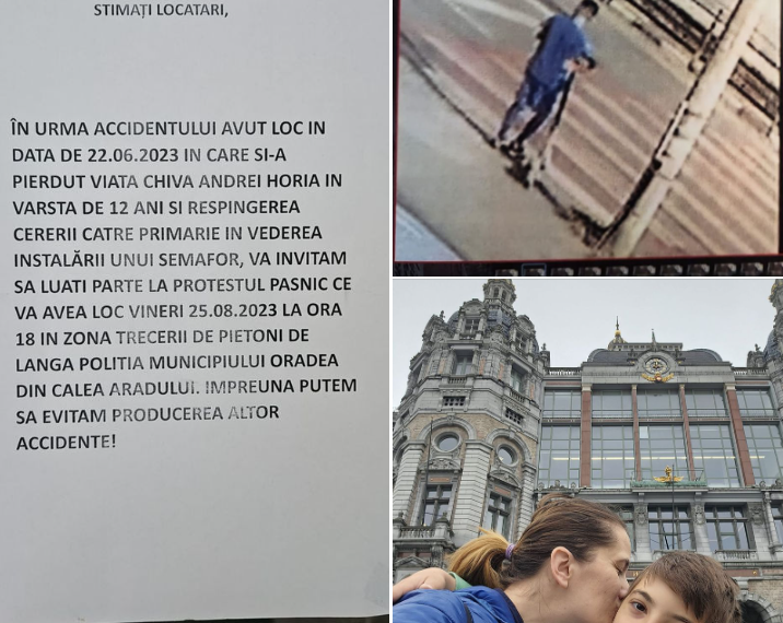 Își plânge copilul ucis pe trecerea de pietoni. Protest lângă sediul Poliției Municipale pentru ca alți copii să nu aibă soarta lui Horia