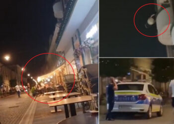VIDEO.Atac cu 10 găleți cu apă asupra clienților unui restaurant de pe Alecsandri. O locatară era supărată din cauza gălăgiei