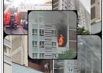 GALERIE. 7 oameni au primit îngrijiri medicale după incendiul de la Hotelul Mureș. Focul ar fi pornit de la un fier de călcat