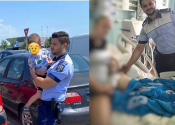 Un polițist orădean, de două ori înger pentru copii. Acum a salvat viața unui băiețel de 3 ani. Era în bazin cu cele trei fetițe ale lui