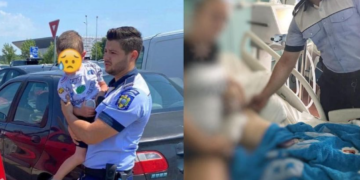 Un polițist orădean, de două ori înger pentru copii. Acum a salvat viața unui băiețel de 3 ani. Era în bazin cu cele trei fetițe ale lui