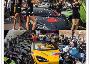 VIDEO. Desprinse din revistele cu mașini de lux: Lamborghini, Ferrari, McLaren. Raliul super mașinilor ajunge în Piața Unirii. Dorian Popa la volanul mașinii de 300.000 euro