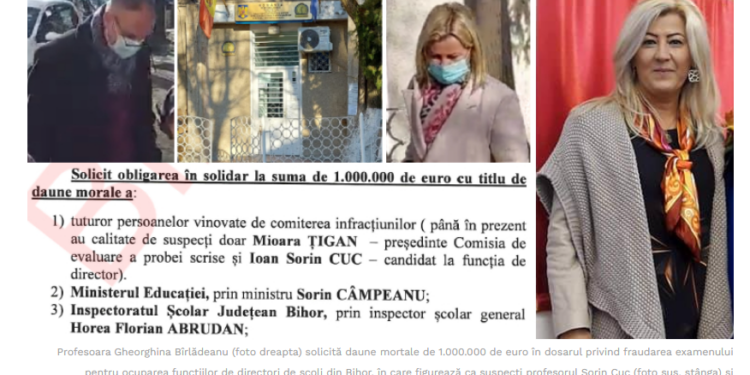 Ministerul Educației, parte civilmente responsabilă în dosarul fraudării concursului de directori, în care profesoara Bîrladeanu cere daune morale de 1 milion de euro