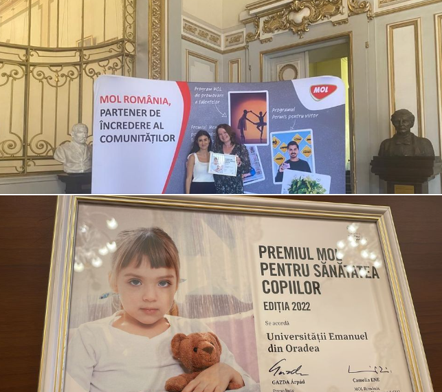 Cel mai bun proiect pentru sănătatea copilului în anul 2022/2023  a fost cel al Universității Emanuel din Oradea