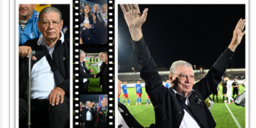 Imagini emoţionante la FC Bihor – FCSB! Antrenorul român cu cea mai mare performanță internațională a venit la meci în baston