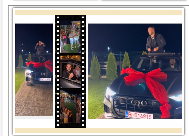 VIDEO. GALERIE. Un puști din Bihor, viral după ce a primit un Audi Q8 cadou la majoratul la care i-a cântat Culiță Sterp