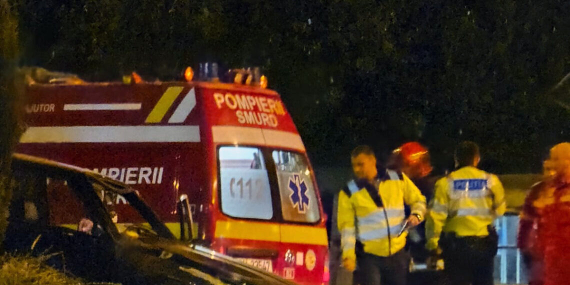 Accident spectaculos pe Şoseaua Borşului / Un BMW a „ras” giraţia de la Parcul Industrial