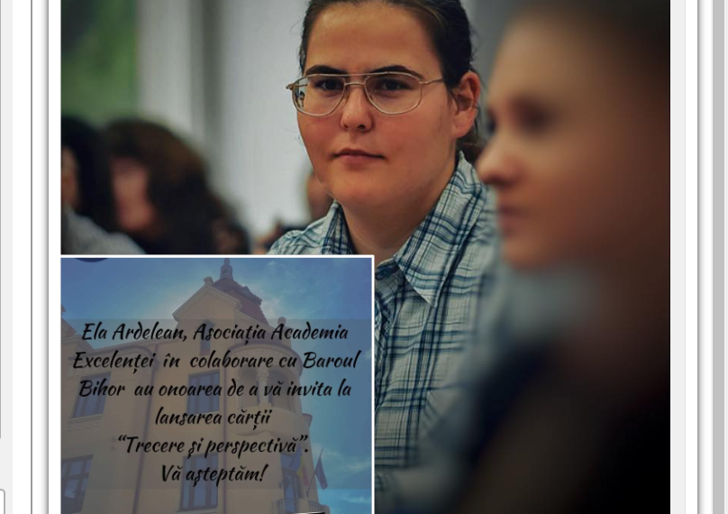 Scriitorul anului 2022|Cartea anului 2022— Editura Hermann Sibiu”, redactorul bihorjust.ro, Ela Ardelean lansează “Trecere și perspectivă” la Baroul Bihor