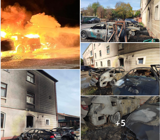 Incendiu violent la Ștei. Focul pus de o persoană. Trei mașini făcute scrum