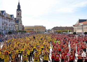 Emoțiile intrării Oradiei în Cartea Recordurilor retrăite cu Regina Kangoo Jumps, Kinga Sebestyen