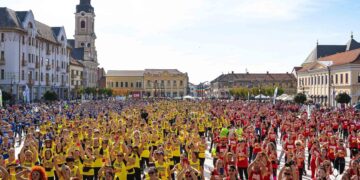 Emoțiile intrării Oradiei în Cartea Recordurilor retrăite cu Regina Kangoo Jumps, Kinga Sebestyen