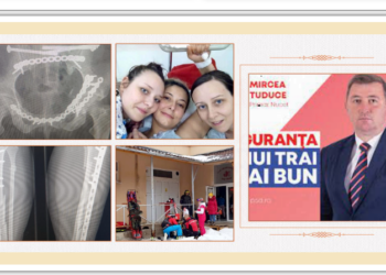 GALERIE. Stomatologul din Ștei căruia i s-au implantat 8 proteze în bazin şi picioare după ce s-a prăbușit peste ea un bloc de gheată, față în față cu primarul de Nucet