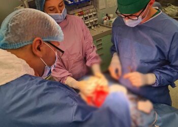 Tumoră gigant extrasă de la un pacient cu cancer la laringe. Intervenția a durat 5 ore
