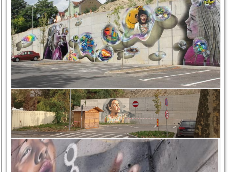 Patru artiști din Oradea dau culoare unei zone gri. Un desen mural de 660 mp va trezi copilul interior al celor care merg în zona Parcului Brătianu