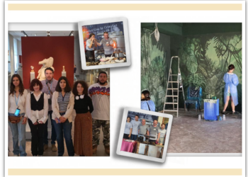 Generații de elită la Faculatea de Arte. Studenții orădeni au pictat în frescă restaurantul unei fabrici de sticlă din Germania. Au primit recomandări de colaborare și premii în bani