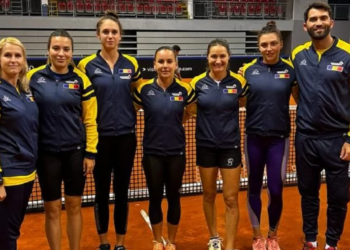 Irina Bara în echipa națională a României din Billie Jean King Cup. La un punct de calificare