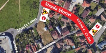 Circulația pe mai multe străzi din Oradea , închisă