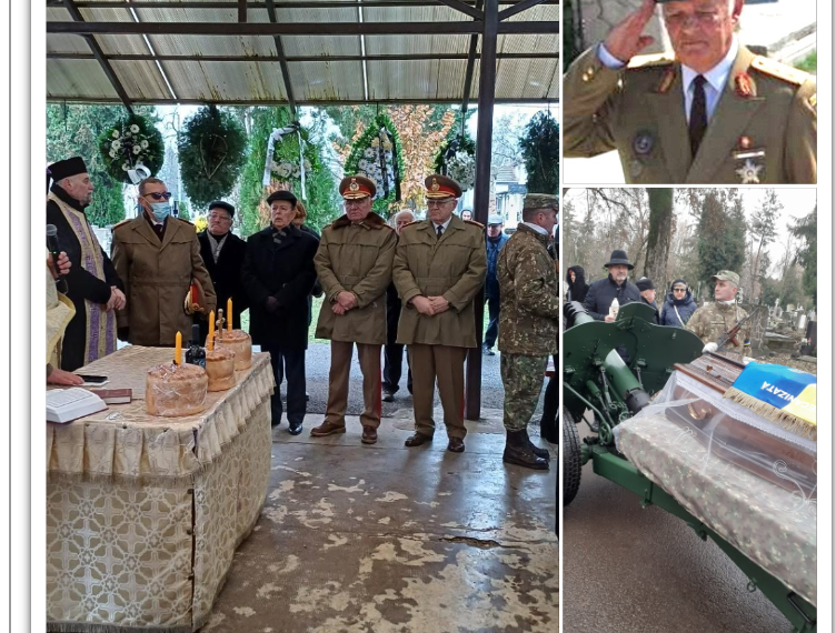 GALERIE. Sute de militari și civili au mers în urma afetului de tun cu care a fost dus la cimitir generalul Lungu. Îngropat cu onoruri militare