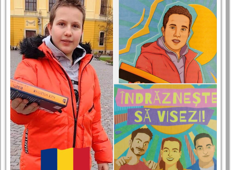 Andrei, băiatul de 13 ani din Oradea pentru care cartea e cel mai frumos cadou, erou în volumul „Îndrăznește să visezi: tineri români care schimbă lumea”