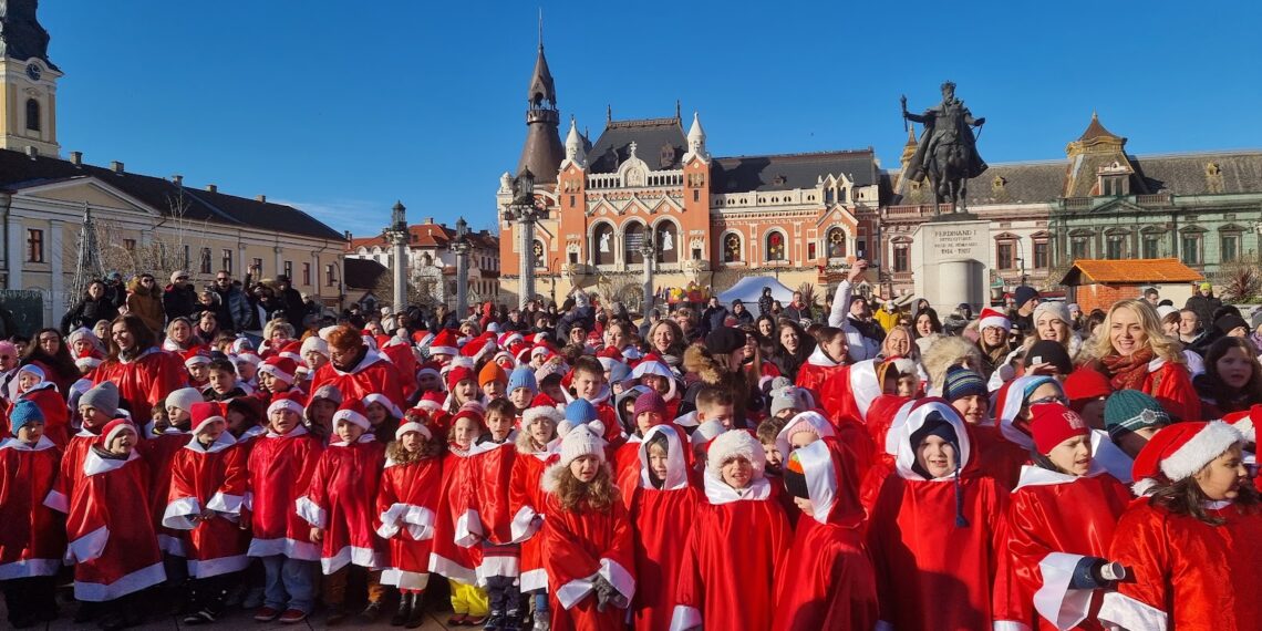 Colindul moșilor în Piața Unirii
