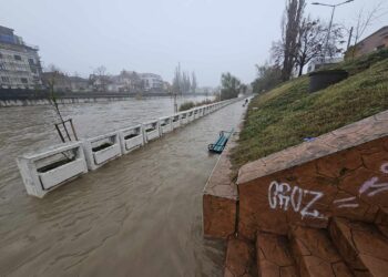 Bihorul sub ape. Aleile pietonale din Oradea, inundate