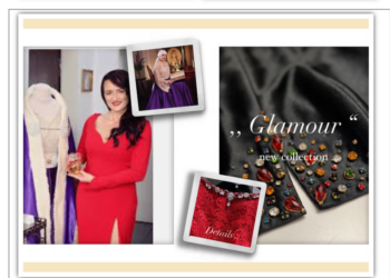 Designerul Rebeca Cotrău, încă o rochie- bijuterie. Rochia ,,Art Nouveau”, vedeta colecției ,,Glamour” lansată în această seară. Creația ei apreciată și de Majestatea Sa Margareta, Custodele Coroanei