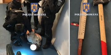Un puști de 14 ani, din zona Salonta, și-a  ”apărat” concubina minoră, cu maceta, de polițiști. Ce i s-a întâmplat