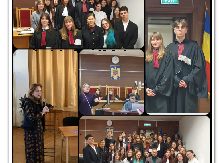 GALERIE. Trei avocați, mentori pentru elevii din „Mihai Eminescu” și „Emanuil Gojdu”. Cunoștințe de drept civil, drepturile omului și contencios administrativ în proiectul Model Court of Justice Oradea ’24