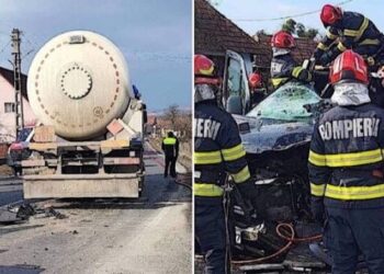 Manevre pentru descarcerarea unei persoane, trafic blocat după ciocnirea a două utilitare în zona Cornițel