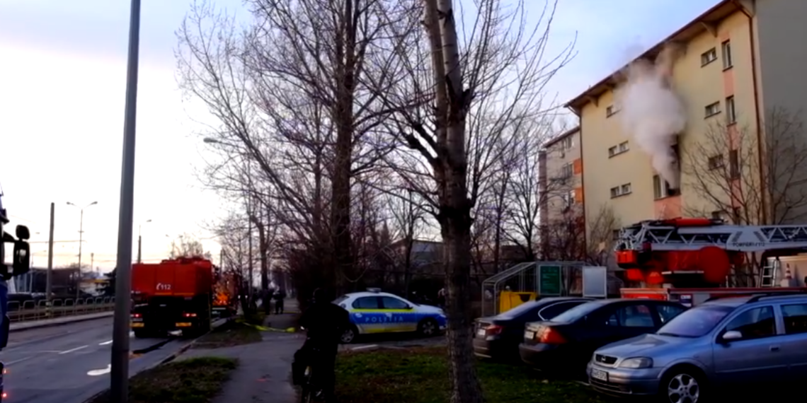 Apartament în flăcări pe Calea Borșului