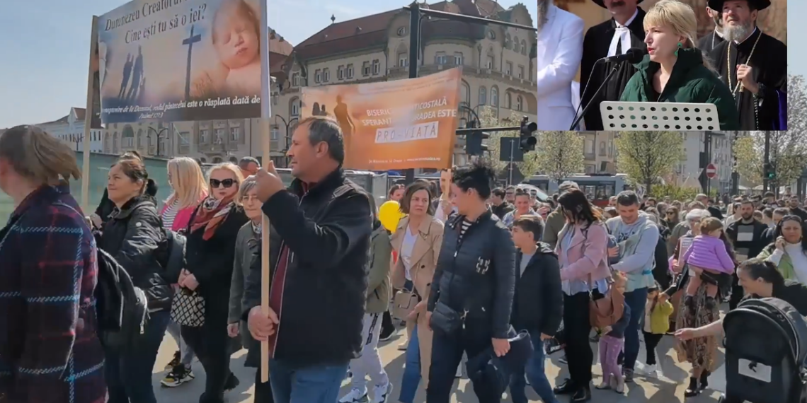 Două mii de activişti şi voluntari au participat, la Oradea, la marșul împotriva avortului