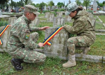 Parcelele de onoare ale eroilor români din Al Doilea Război Mondial, din Oradea și Salonta, îngrijite de militari din Centrul 54 Comunicații și Tehnologia Informației, Oradea