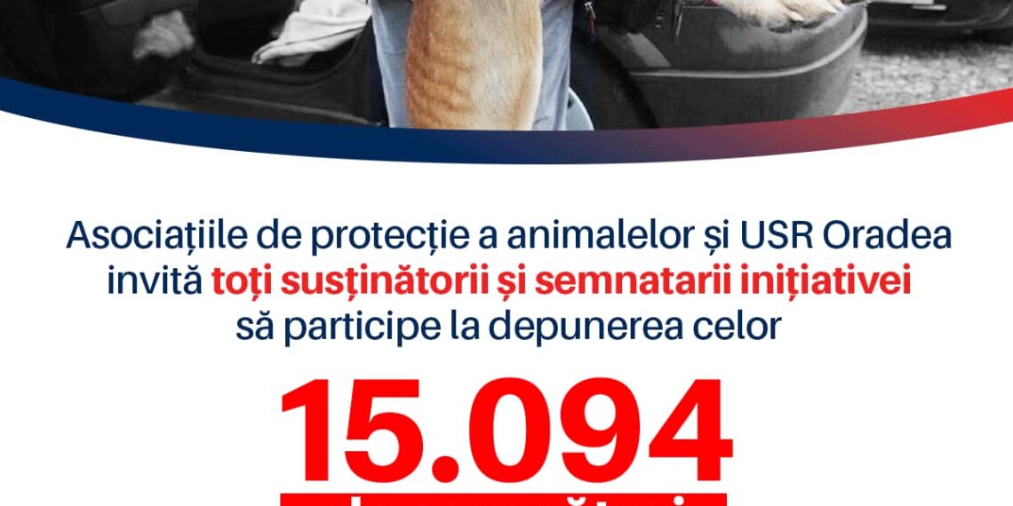 Prima inițiativă cetățenească din Oradea a strâns peste 15.000 semnături. Susținătorii Misiunii Grivei, așteptați la Primăria Oradea cu patrupedele la depunerea proiectului